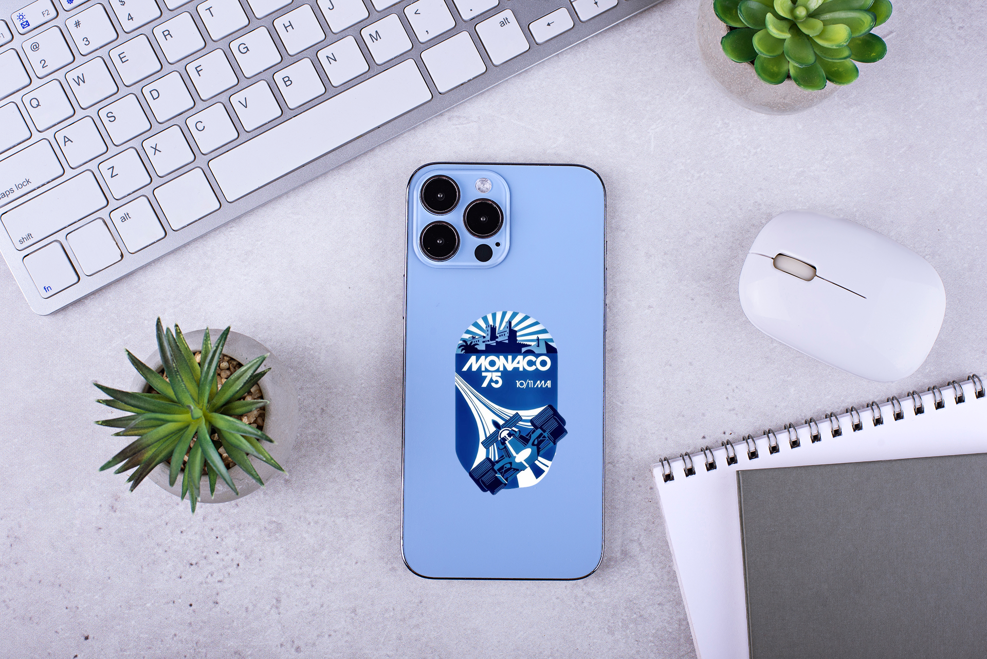 F1-Monaco sticker on an iphone