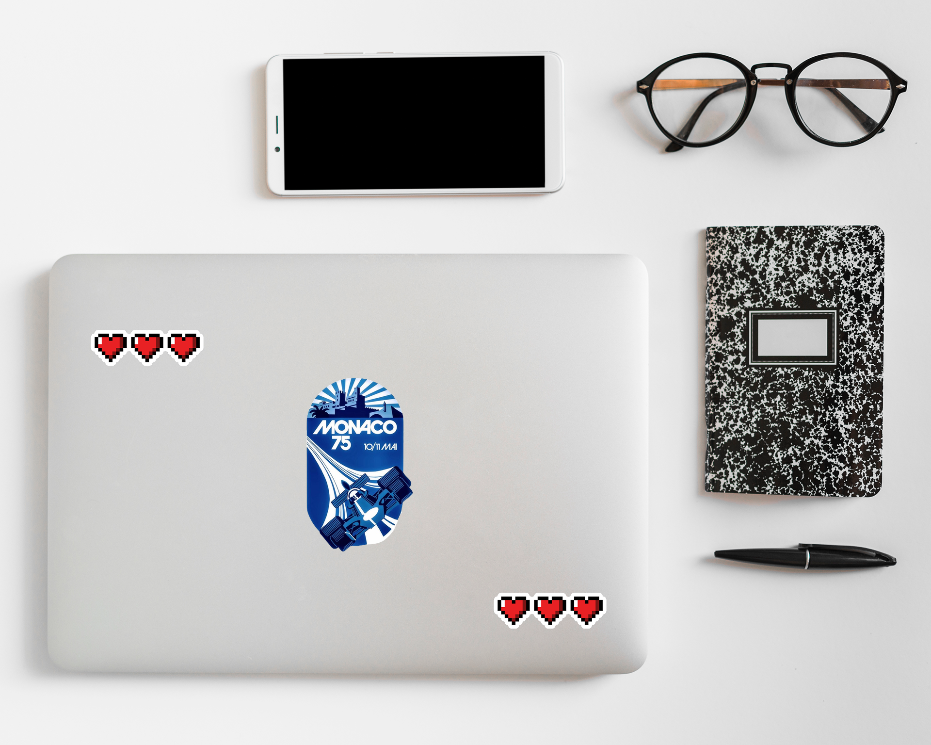 F1-Monaco sticker on a laptop