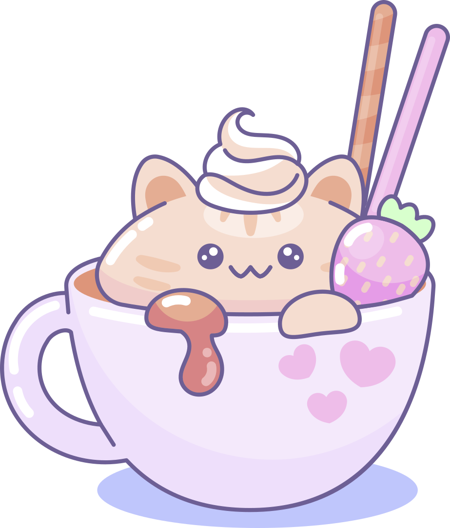 Sticker-Club-Kawaii Neko Tea Sticker