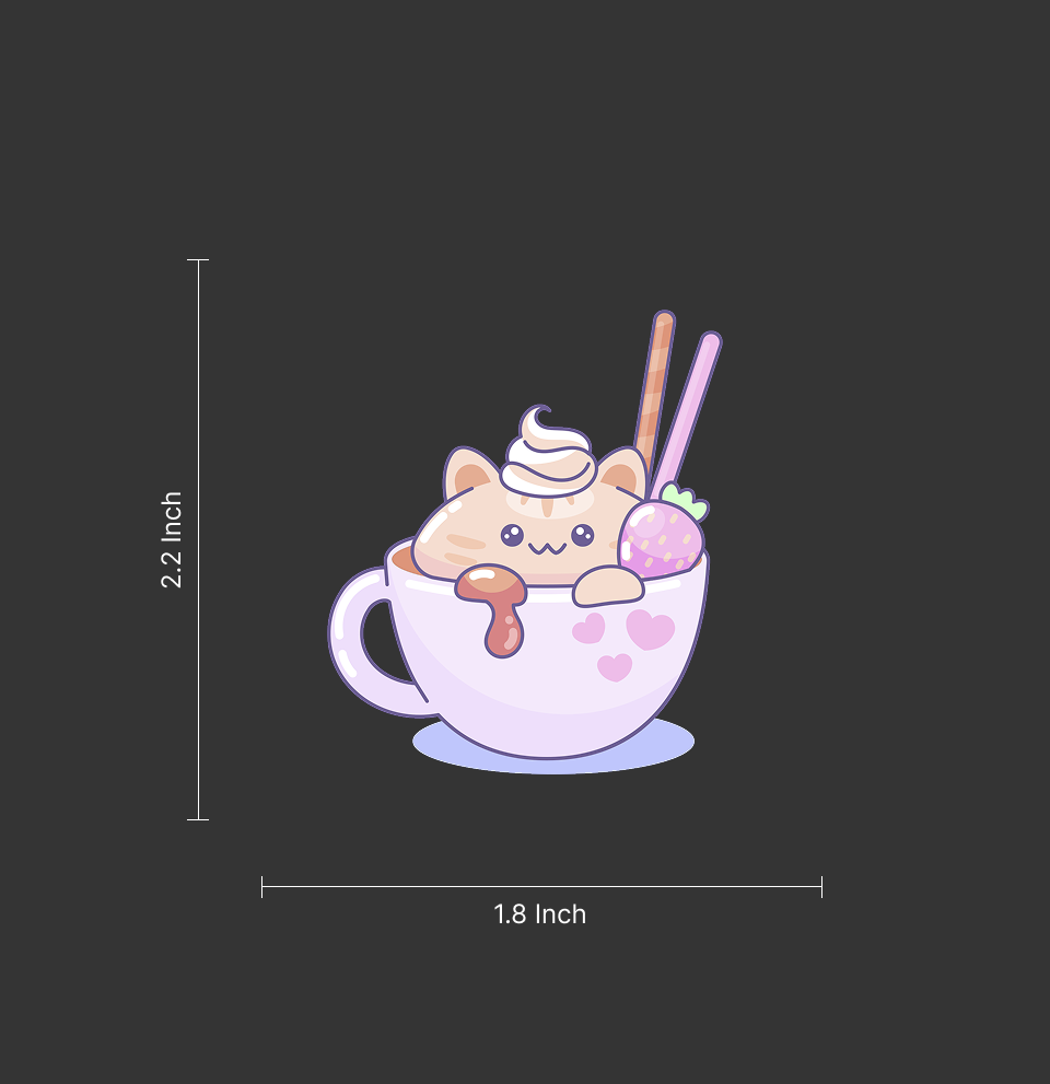 Sticker-Club-Kawaii Neko Tea Sticker