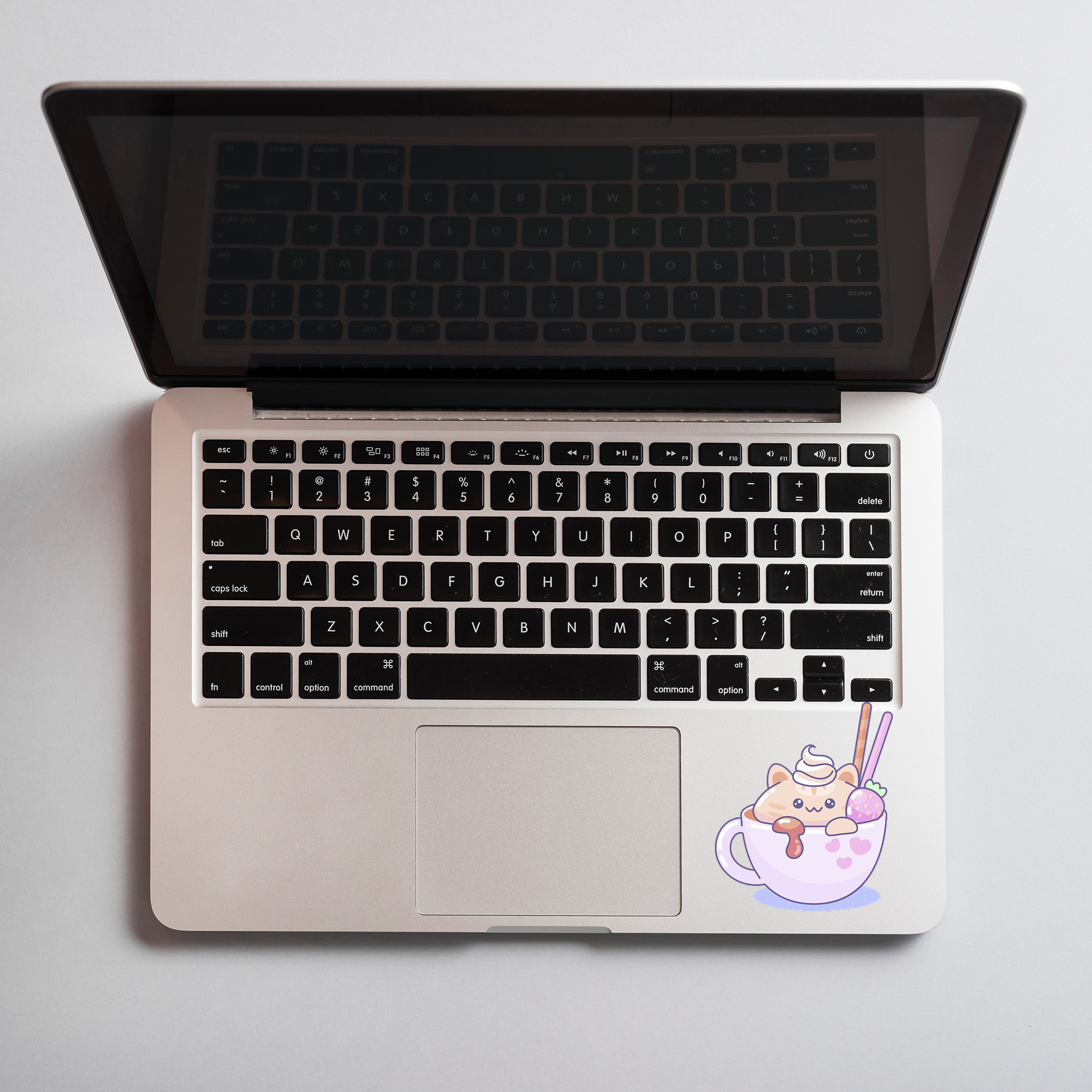 Sticker-Club-Open-laptop-Kawaii Neko Tea Sticker